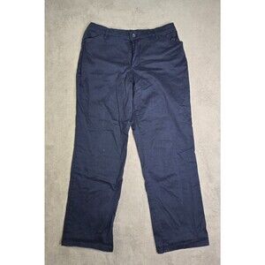 Lee Relaxed Fit 1889 Women's Pants 14 Short Stretch Chino Dark Blue Dress Work